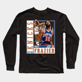 Walt Frazier The Clyde Basketball Legend Signature Vintage Retro 80s 90s Bootleg Rap Style Long Sleeve T-Shirt